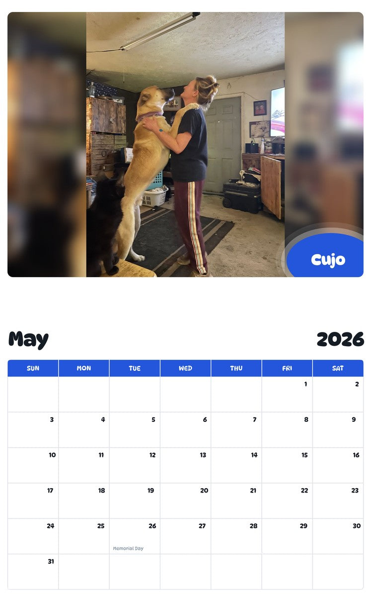 2026 - 2027 Cujo - Pawidols Pet Calendar