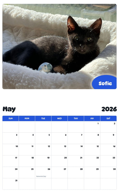2026 - 2027 Sofie - Pawidols Pet Calendar