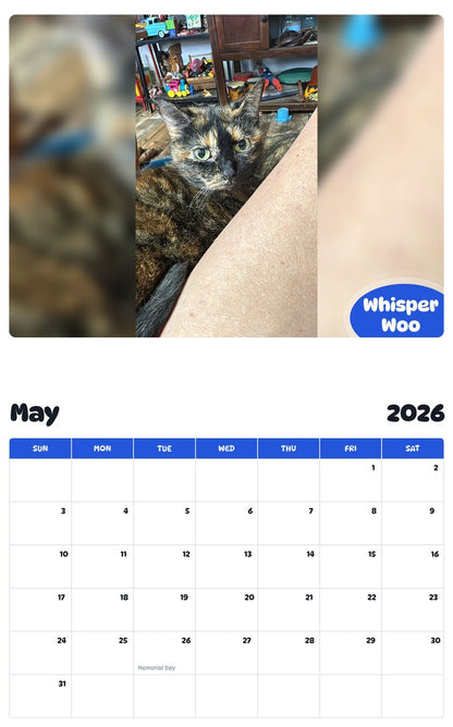 2026 - 2027 Whisper Woo - Pawidols Pet Calendar