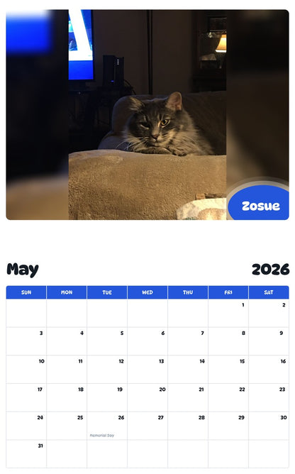 2026 - 2027 Zosue - Pawidols Pet Calendar