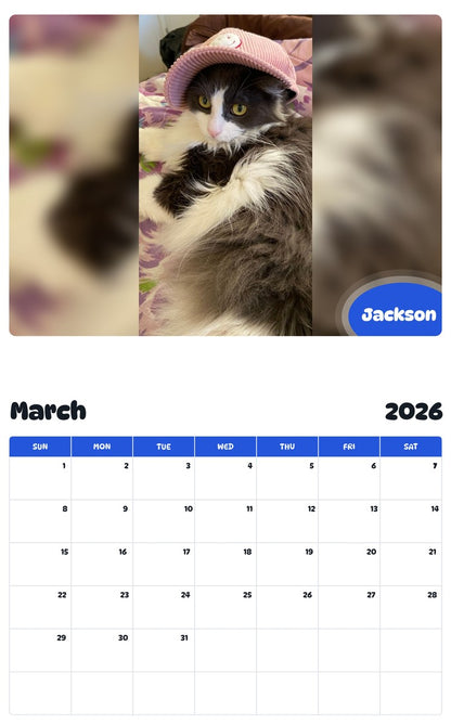 November 2025 - October 2026 Jackson - Pawidols Pet Calendar