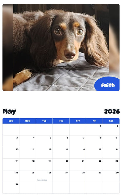 2026 - 2027 Faith - Pawidols Pet Calendar