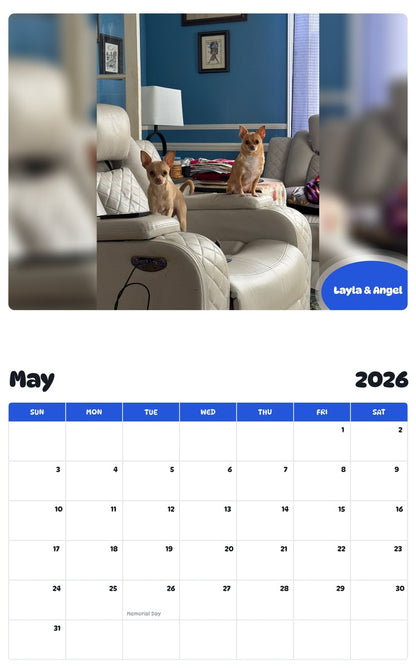 2026 - 2027 Layla & Angel - Pawidols Pet Calendar