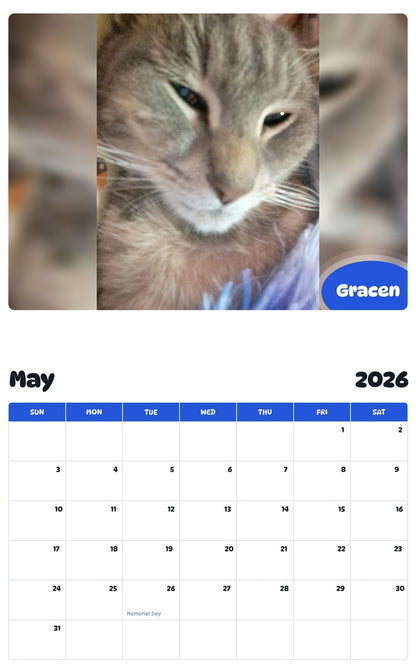 2026 - 2027 Gracen - Pawidols Pet Calendar