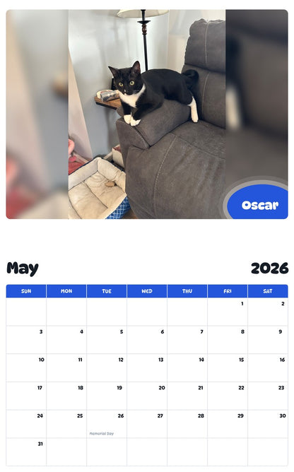 2026 - 2027 Oscar - Pawidols Pet Calendar