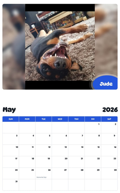 2026 - 2027 Jude - Pawidols Pet Calendar
