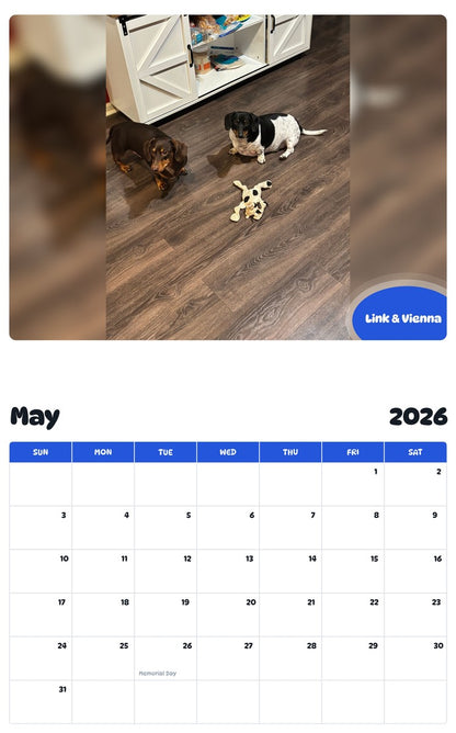 2026 - 2027 Link & Vienna - Pawidols Pet Calendar