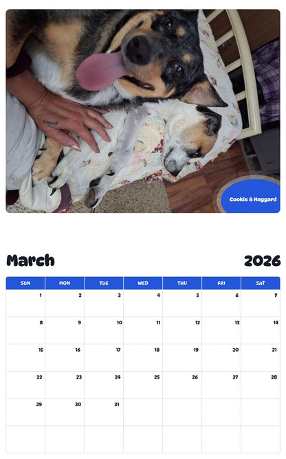November 2025 - October 2026 Cookie & Haggard - Pawidols Pet Calendar