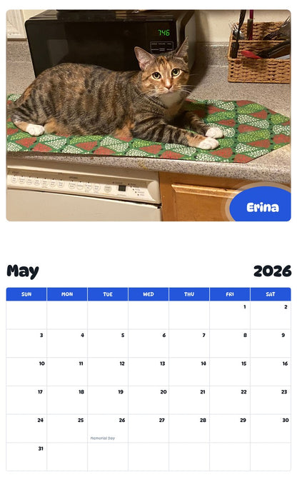 2026 - 2027 Erina - Pawidols Pet Calendar