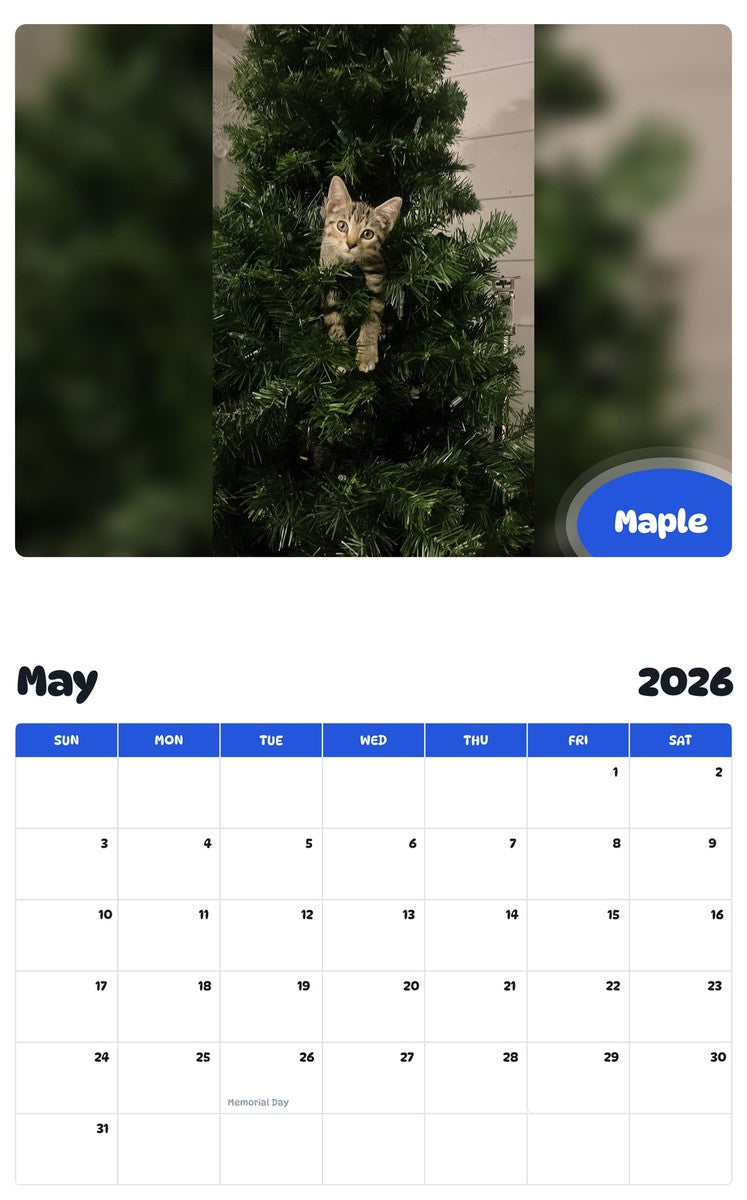 2026 - 2027 Maple - Pawidols Pet Calendar