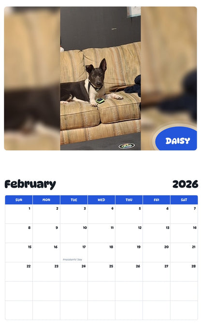 October 2025 - September 2026 DAISY - Pawidols Pet Calendar