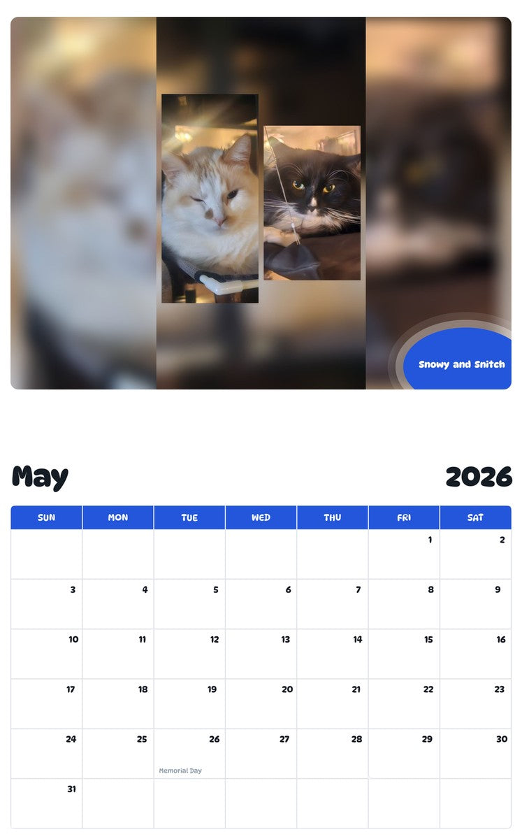 2026 - 2027 Snowy  and  Snitch - Pawidols Pet Calendar