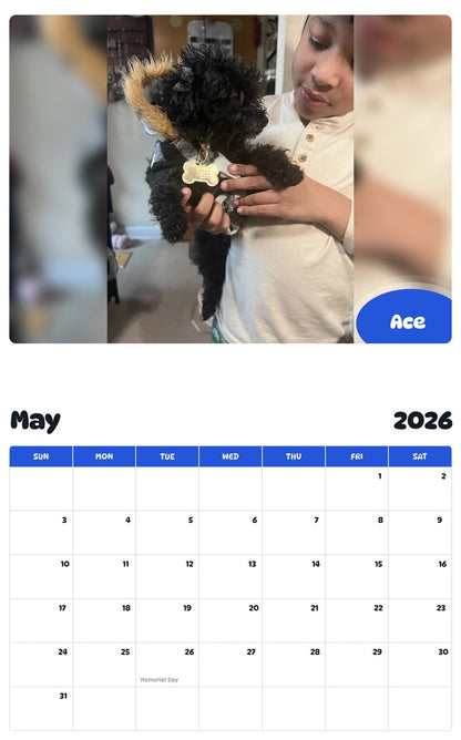 2026 - 2027 Ace - Pawidols Pet Calendar