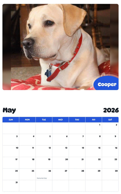 2026 - 2027 Cooper - Pawidols Pet Calendar