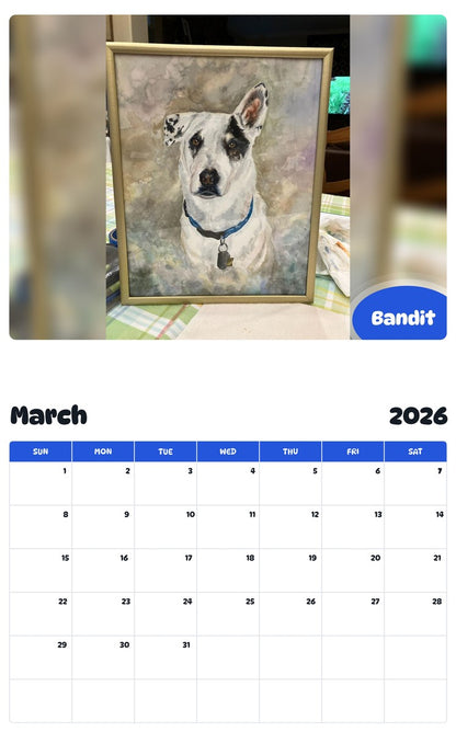 November 2025 - October 2026 Bandit - Pawidols Pet Calendar