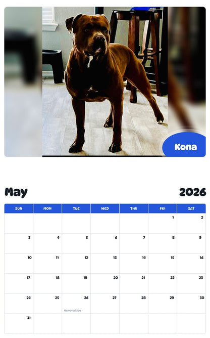 2026 - 2027 Kona - Pawidols Pet Calendar