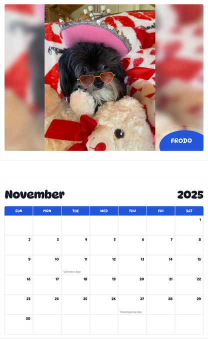 July 2025 - June 2026 Frodo - Pawidols Pet Calendar