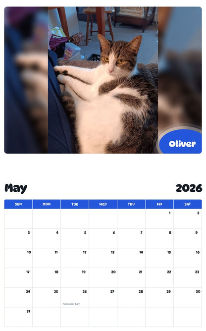 2026 - 2027 Oliver - Pawidols Pet Calendar