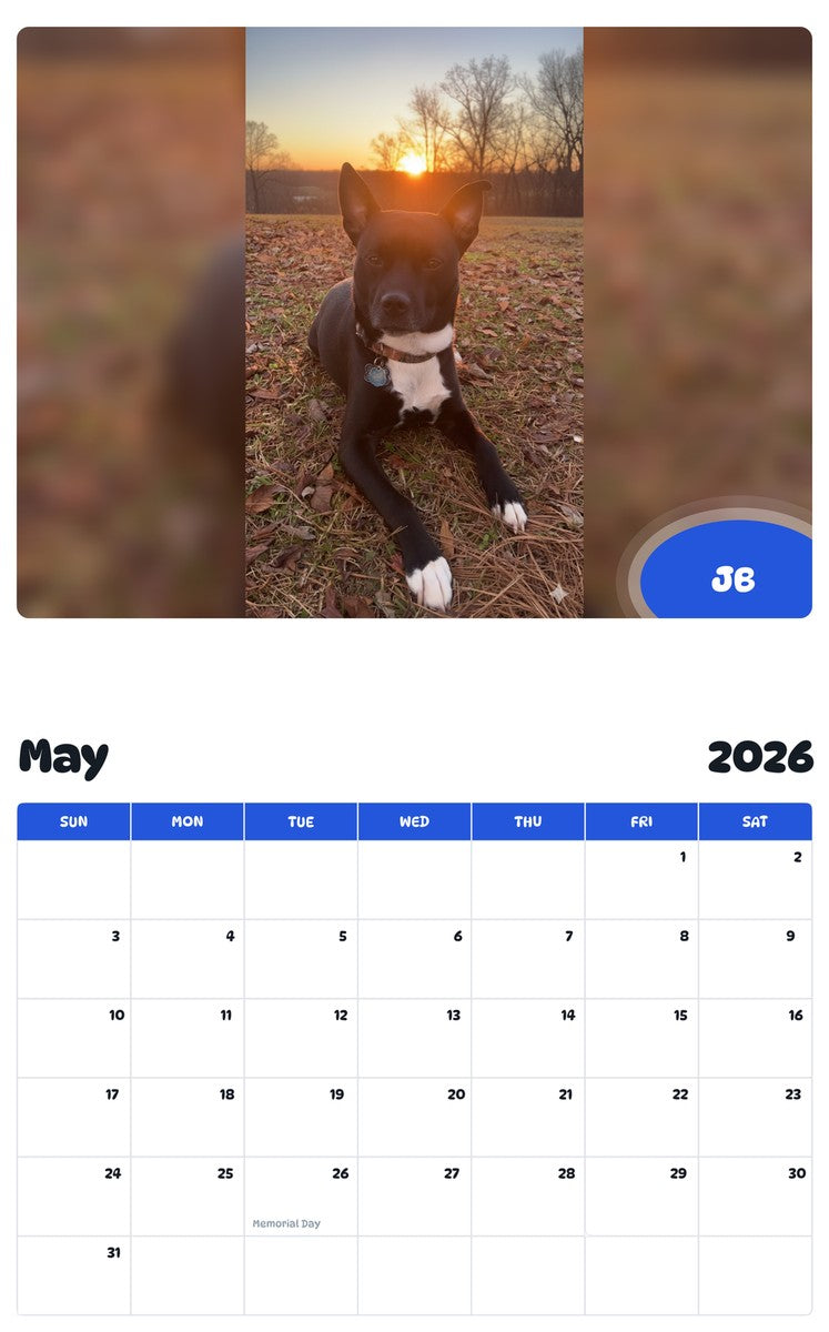 2026 - 2027 JB - Pawidols Pet Calendar