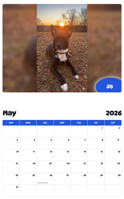 2026 - 2027 JB - Pawidols Pet Calendar