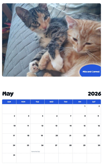 2026 - 2027 Mila and Сarmel - Pawidols Pet Calendar