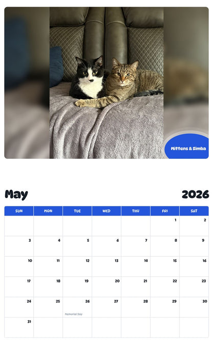 2026 - 2027 Mittens & Simba - Pawidols Pet Calendar