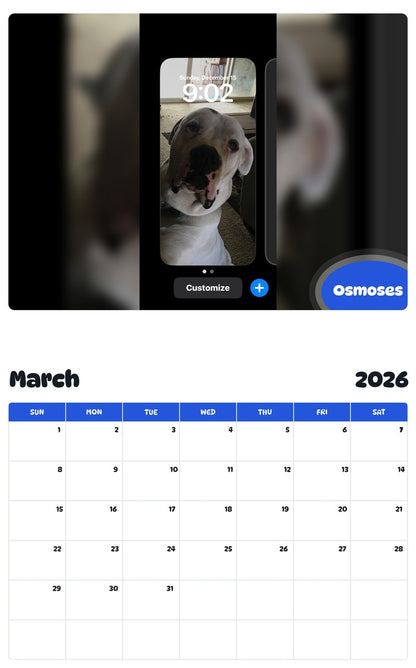 November 2025 - October 2026 Osmoses - Pawidols Pet Calendar