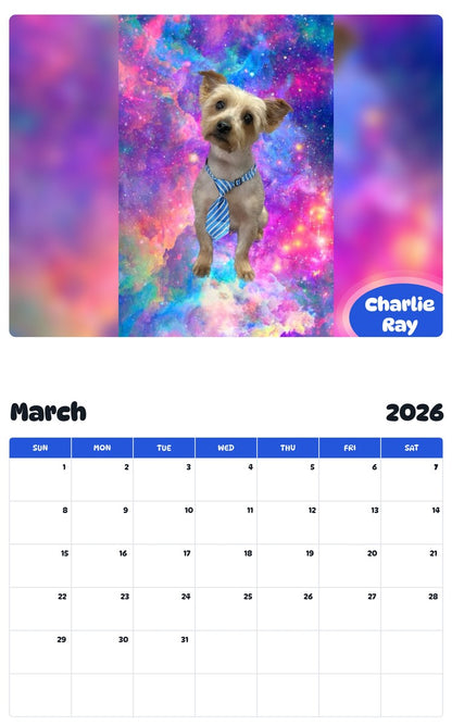 November 2025 - October 2026 Charlie Ray - Pawidols Pet Calendar