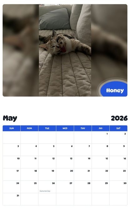 2026 - 2027 Honey - Pawidols Pet Calendar