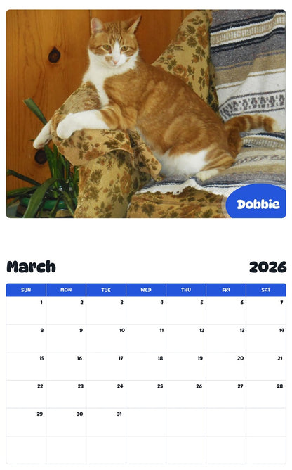 November 2025 - October 2026 Dobbie - Pawidols Pet Calendar