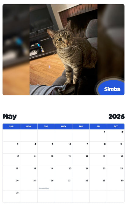 2026 - 2027 Simba - Pawidols Pet Calendar