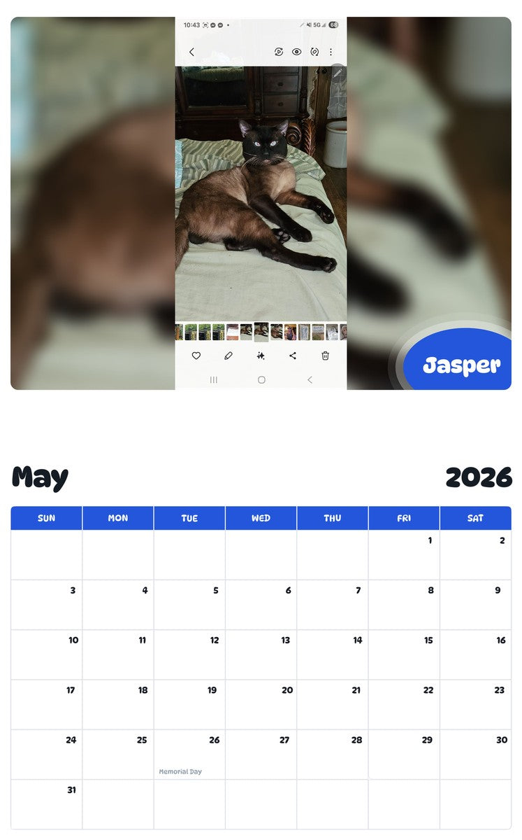 2026 - 2027 Jasper - Pawidols Pet Calendar