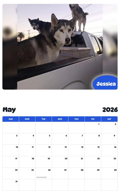 2026 - 2027 Jessica - Pawidols Pet Calendar