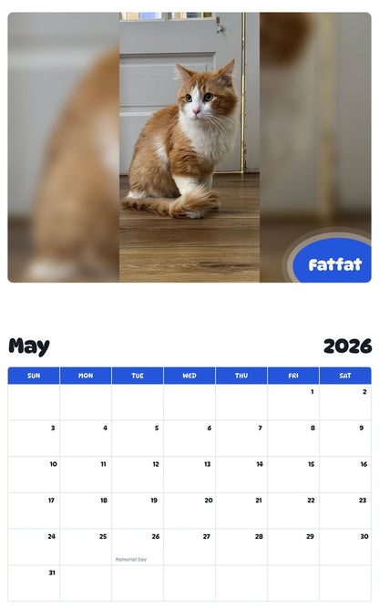 2026 - 2027 Fatfat - Pawidols Pet Calendar