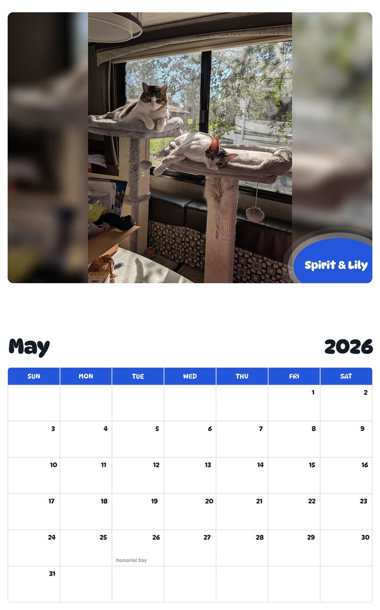 2026 - 2027 Spirit & Lily - Pawidols Pet Calendar