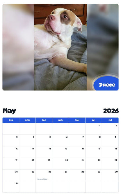 2026 - 2027 Duece - Pawidols Pet Calendar
