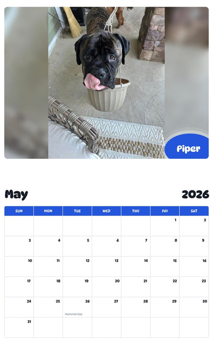 2026 - 2027 Piper - Pawidols Pet Calendar