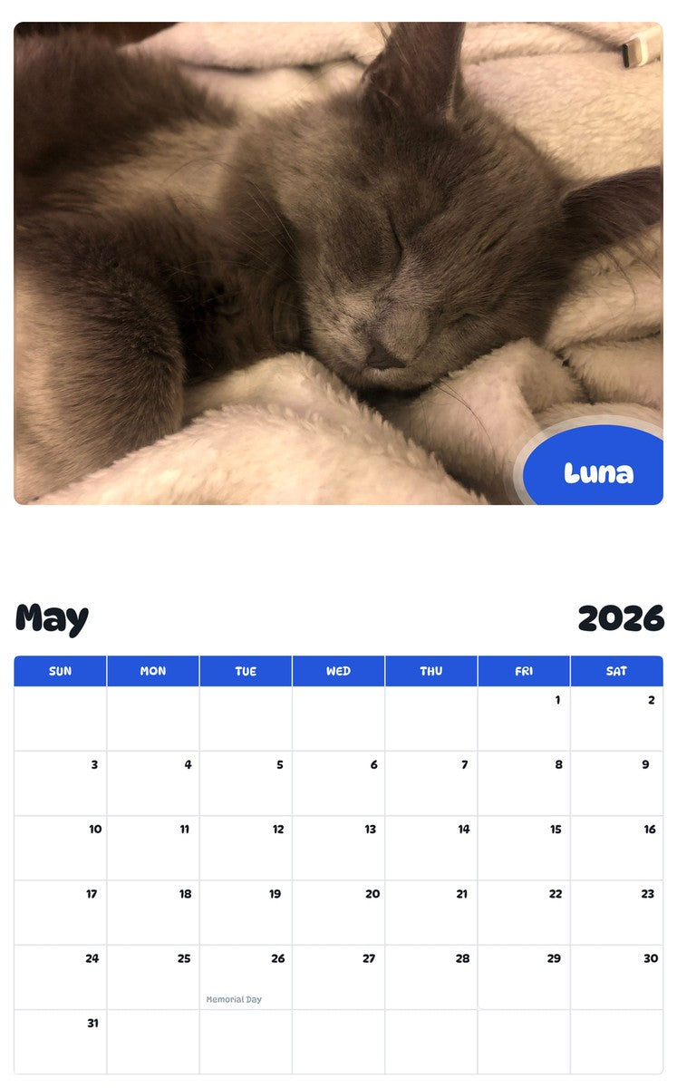 2026 - 2027 Luna - Pawidols Pet Calendar