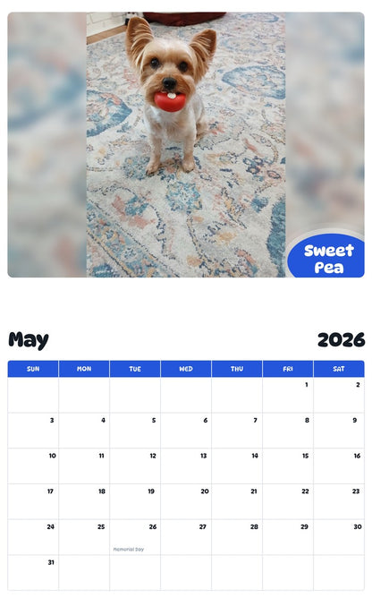 2026 - 2027 Sweet Pea - Pawidols Pet Calendar