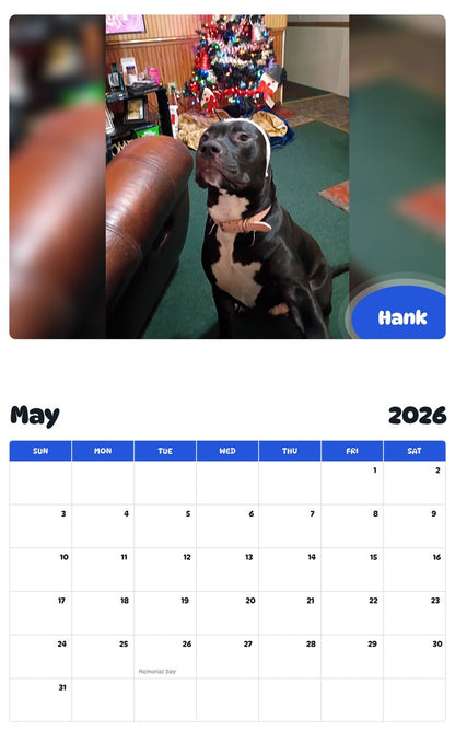 2026 - 2027 Hank - Pawidols Pet Calendar