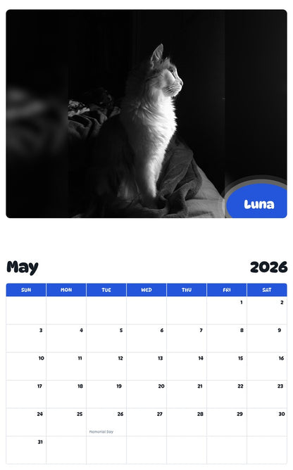 2026 - 2027 Luna - Pawidols Pet Calendar