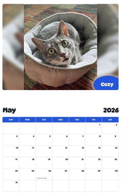 2026 - 2027 Cozy - Pawidols Pet Calendar