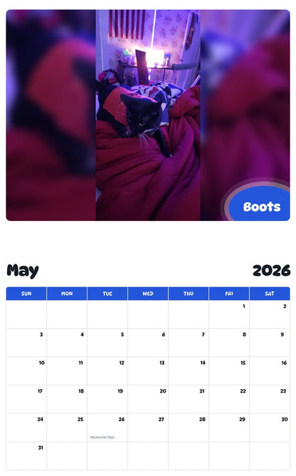 2026 - 2027 Boots - Pawidols Pet Calendar