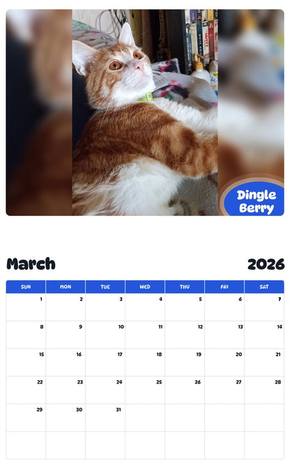 November 2025 - October 2026 Dingle Berry - Pawidols Pet Calendar