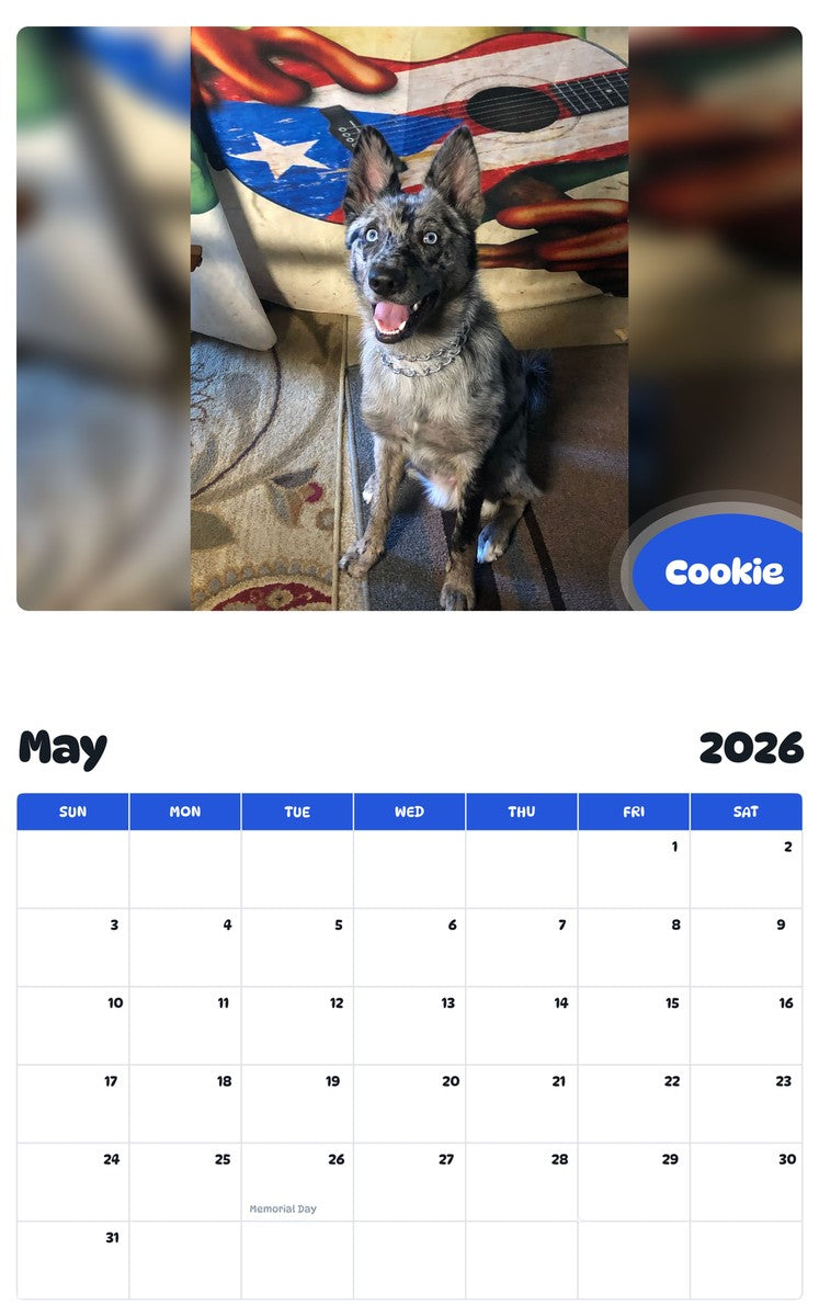 2026 - 2027 Cookie - Pawidols Pet Calendar