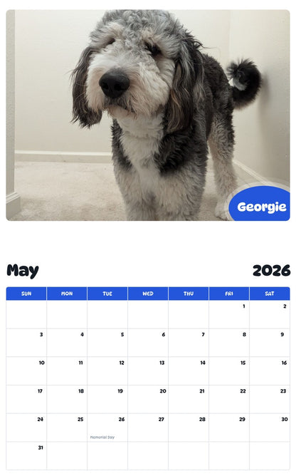 2026 - 2027 Georgie - Pawidols Pet Calendar