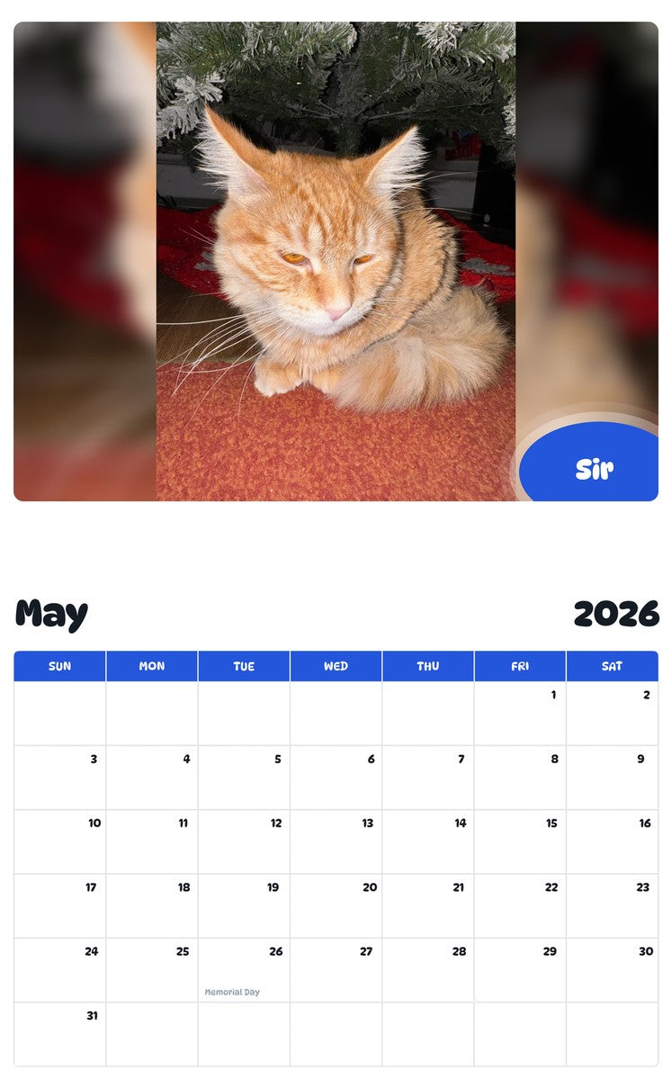2026 - 2027 Sir - Pawidols Pet Calendar