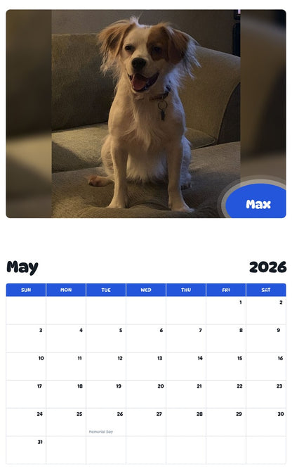 2026 - 2027 Max - Pawidols Pet Calendar