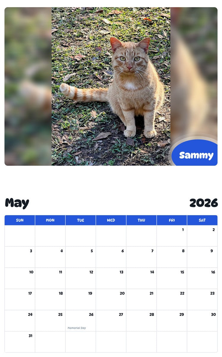 2026 - 2027 Sammy - Pawidols Pet Calendar