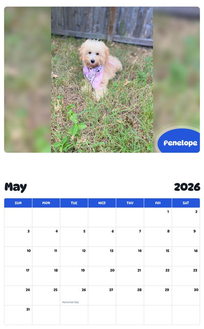 2026 - 2027 Penelope - Pawidols Pet Calendar
